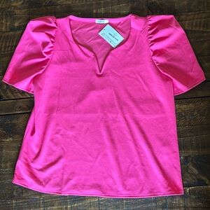 Jodifl puff sleeve top with v neck